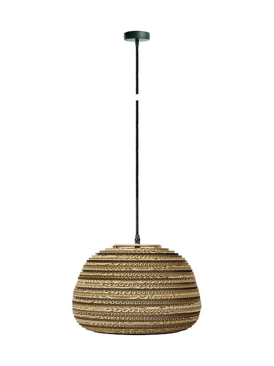 VK Lighting Μοντέρνο Κρεμαστό Φωτιστικό Μονόφωτο με Ντουί E27 σε Καφέ Χρώμα VK/03079/35/BR